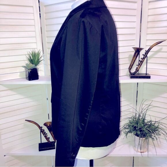 Sandro Black Cotton Blazer Coat V Neck 1X - Picture 5 of 7